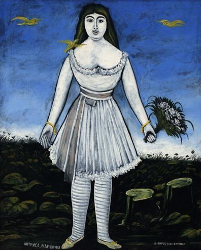 ‘여배우 마르가리타’, 1909년, 니코 피로스마니(1860-1918), 캔버스에 유채, 117x94cm, 조지아 국립 미술관, 트빌리시.