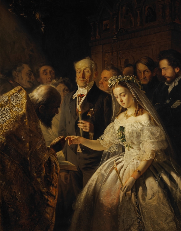 ‘불평등한 결혼’, 1862년, 바실리 푸키레프(1832-1890), 캔버스에 유채, 173 х 136.5см, 트레챠코프 미술관, 모스크바