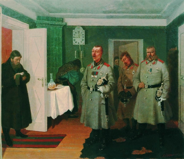 ‘경찰의 찬송’, 1882년, 레오니드 솔로마트킨(1837-1883), 캔버스에 유채, 러시아 박물관, 상트페테르부르크.