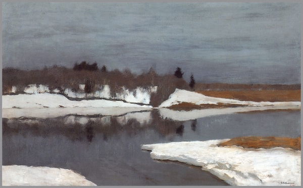 ‘늦은 겨울’, 1898년, 이삭 레비탄(1860 - 1900), 캔버스에 유채, 41.5x66.3см, 러시아 박물관, 상트페테르부르크.