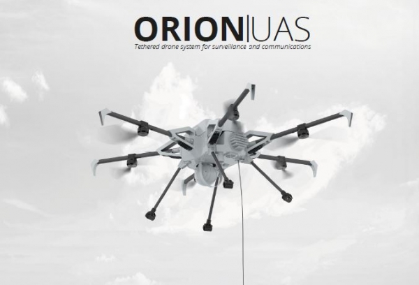 정찰 및 통신을 위한 지속적인 감시 드론인 유선 충전 드론 Orion. 사진=Airsens 홈페이지