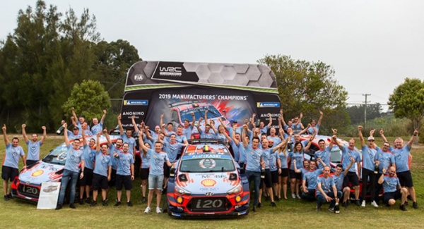현대자동차는 2019 WRC에서 참가 6년 만에 제조사 부문 종합 우승을 차지했다. 사진=현대자동차