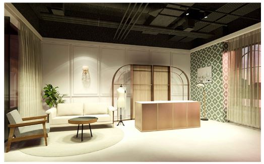 서울 목동 소재의 행복한 백화점에서 오픈한 ‘라이브커머스 스튜디오’에 마련된 패션 스튜디오. 사진=중기부