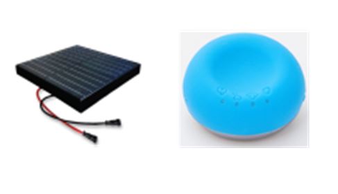 ‘노면 블록형 경량 태양광 발전모듈’(왼쪽)과 ‘인공지능 스마트 청진기’
