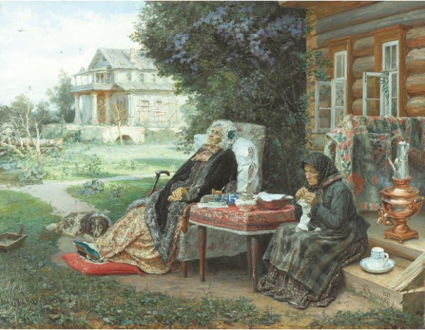 바실리 막시모프 '모든 것은 과거에' 1889년, 바실리 막시모프(1844~1911), 캔버스에 유채, 72× 93.5cm, 트레차코프 미술관, 모스크바.